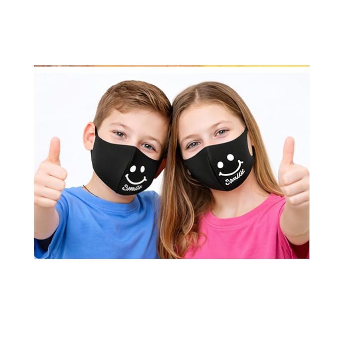 Kids Reusable Cotton Face Mask, Black