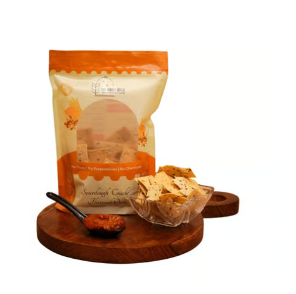 The Magic Oven Sourdough Crackers Healthy Chips with Flaxseed Oats
