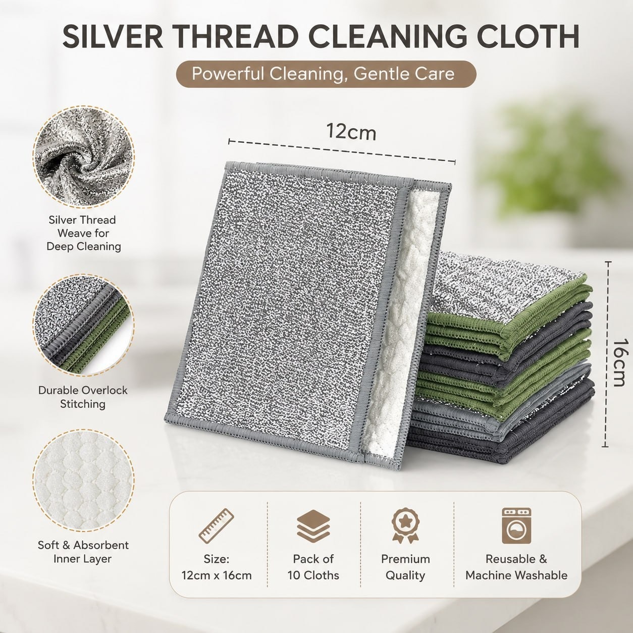 Silver Thread Cleaning Cloth - 1 Pc (Oxygen)