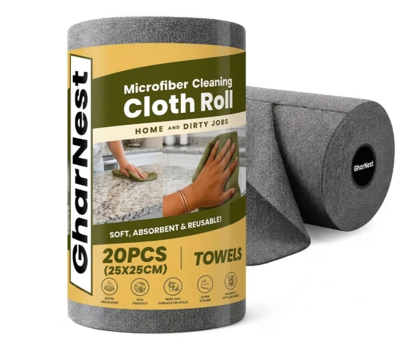 Microfiber Cleaning Cloth Roll, 20Pcs